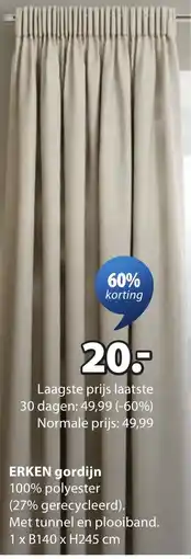 Jysk Erken gordijn aanbieding