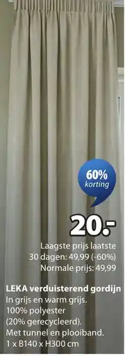 Jysk LEKA verduisterend gordijn aanbieding