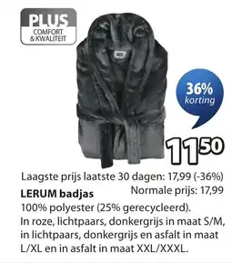 Jysk Lerum badjas aanbieding