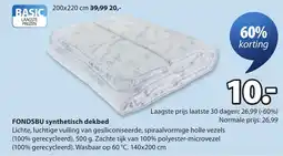 Jysk FONDSBU synthetisch dekbed aanbieding
