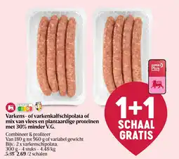 Delhaize Varkens- of varkenkalfschipolata aanbieding