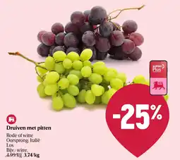 Delhaize Druiven met pitten aanbieding