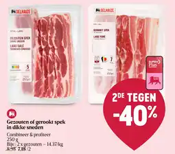 Delhaize Gezouten of gerookt spek in dikke sneden aanbieding