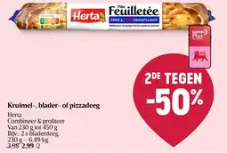 Delhaize Kruimel-, blader- of pizzadeeg Herta aanbieding
