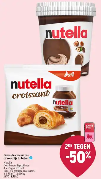 Gevulde croissants of roomijs in beker