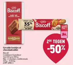 Delhaize Gevulde koekjes of chocoladetablet aanbieding