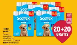 Delhaize Toilet-papier Scottex Complete Clean Decor aanbieding