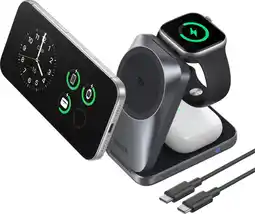 Coolblue Anker MagGo 3-in-1 Vouwbare Draadloze Oplader 25W Zwart aanbieding