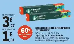 E.Leclerc Capsules de café by nespresso starbucks aanbieding