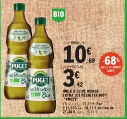 E.Leclerc Huile d'olive vierge extra les récoltes bio puget aanbieding
