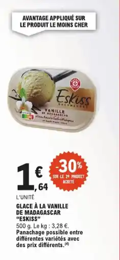 E.Leclerc Glace à la vanille de madagascar eskiss aanbieding