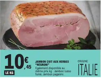 Jambon cuit aux herbes negroni