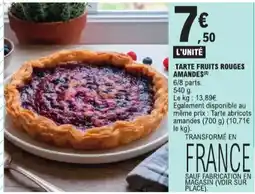 E.Leclerc Tarte fruits rouges amandes aanbieding