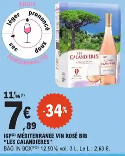 E.Leclerc Igp mediterranee vin rose bib les calandieres aanbieding