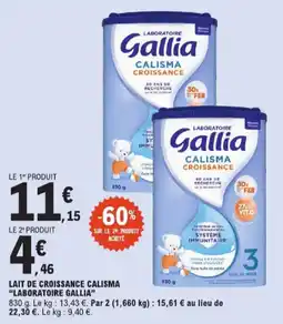 E.Leclerc Lait de croissance calisma laboratoire gallia aanbieding