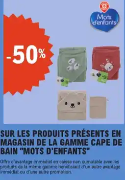 E.Leclerc cape de bain mots d'enfants aanbieding