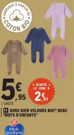 E.Leclerc Dors bien velours bio bebe mots d'enfants aanbieding