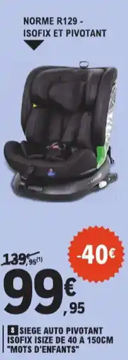 E.Leclerc Siege auto pivotant aanbieding