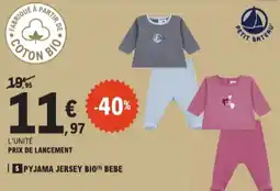 E.Leclerc Pyjama jersey bio bebe aanbieding