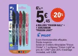 E.Leclerc 4 rollers frixion ball + 1 surligneur frixion light aanbieding