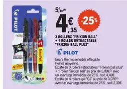 E.Leclerc 3 rollers frixion ball + 1 roller retractable frixion ball plus aanbieding