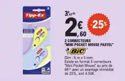 E.Leclerc 2 correcteurs mini pocket mouse pastel aanbieding
