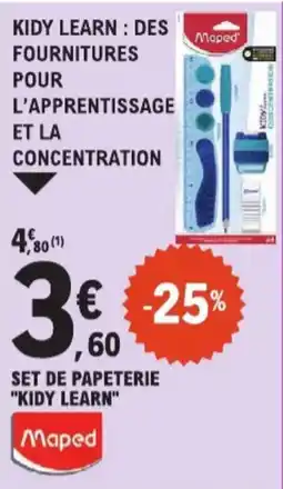 E.Leclerc Set de papeterie "Kidy Learn" aanbieding