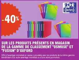 E.Leclerc Produits de la gamme de classement "Osmose" et "Fusion" d'Oxford aanbieding