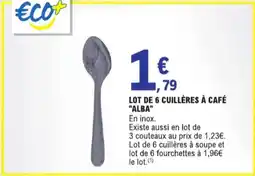 E.Leclerc lot de 6 cuillères à café alba aanbieding