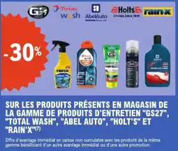 E.Leclerc Produits d'entretien gs27, total wash, abel auto, holt's et rain'x aanbieding