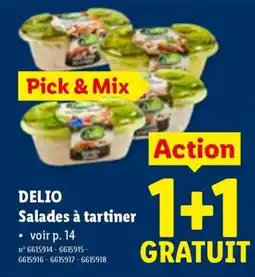 Lidl Delio salades à tartiner aanbieding