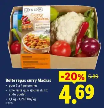 Boîte repas curry Madras