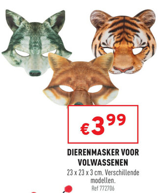 Trafic Dierenmasker Voor Volwassenen aanbieding