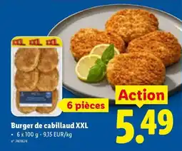 Lidl Burger de cabillaud XXL aanbieding