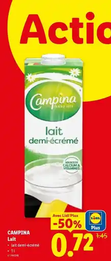 Lidl Campina lait demi-écrémé aanbieding