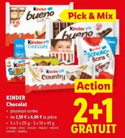 Lidl Kinder chocolat aanbieding