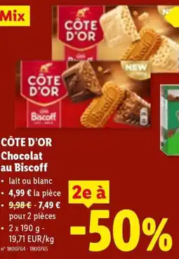 Lidl Côte d'or chocolat au biscoff aanbieding