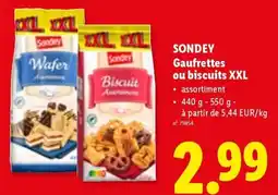 Lidl Sondey gaufrettes ou biscuits xxl aanbieding
