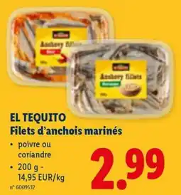 Lidl El tequito filets d'anchois marinés aanbieding