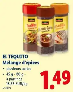 Lidl el tequito mélange d'épices aanbieding
