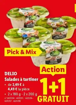Lidl Delio salades à tartiner aanbieding