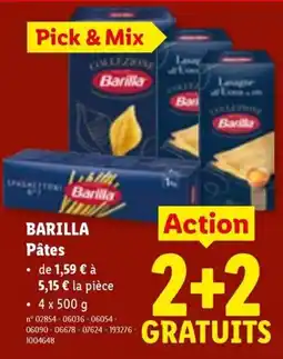Lidl Barilla Pâtes aanbieding