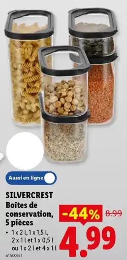 Lidl Silvercrest boites de conservation aanbieding