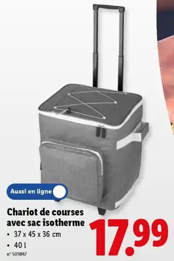 Chariot de courses avec sac isotherme