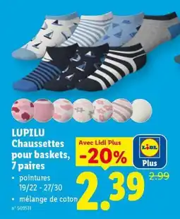 Lidl Lupilu chaussettes pour baskets aanbieding