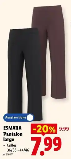Lidl Esmara pantalon large aanbieding