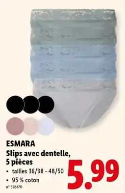 Lidl Esmara slips avec dentelle aanbieding