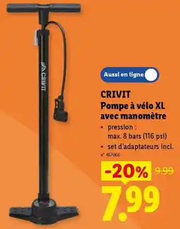 Lidl Crivit pompe à vélo xl avec manomètre aanbieding