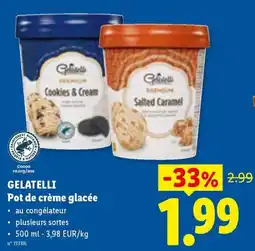 Lidl Gelatelli pot de crème glacée aanbieding