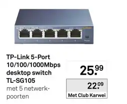 Karwei Tp-link 5-port gigabit desktop switch aanbieding